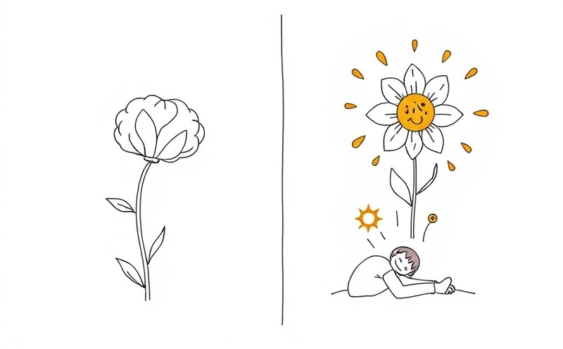 Comparison of depleted brain versus energized brain, illustrating the science behind study fatigue and restoration