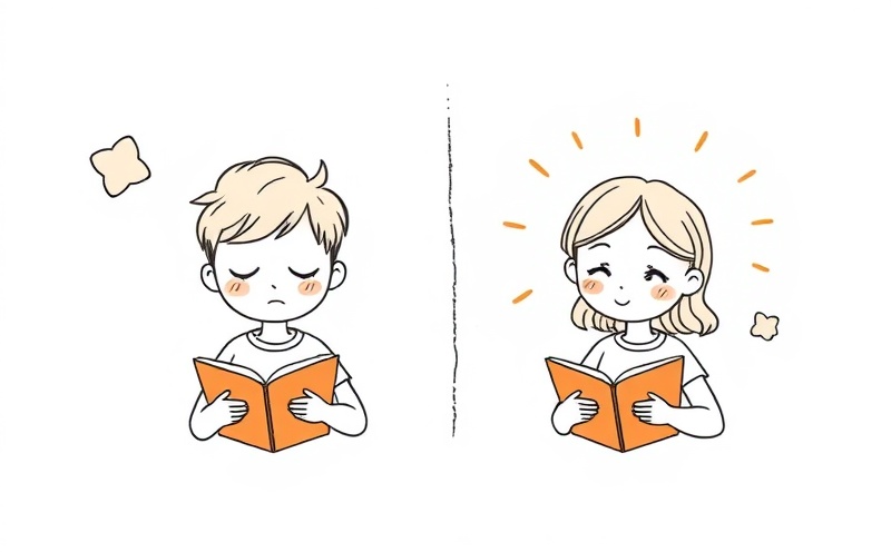 Comparison of passive versus active textbook reading approaches showing different student engagement levels