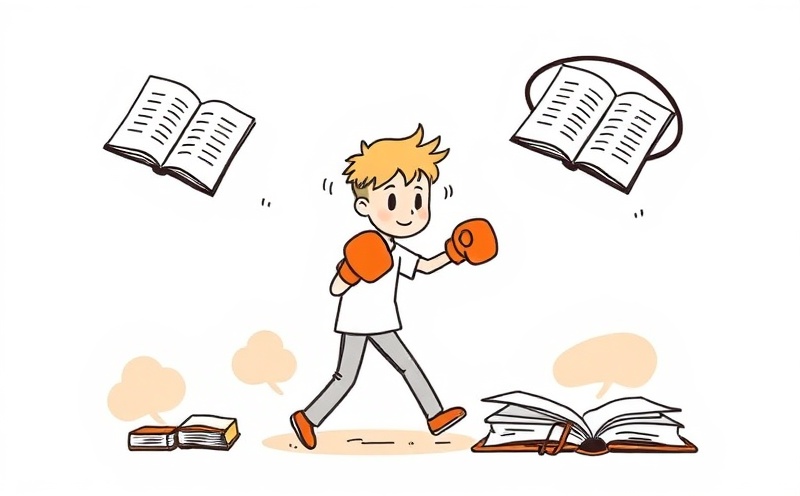 Strategic studying depicted as combat between student and challenging course material
