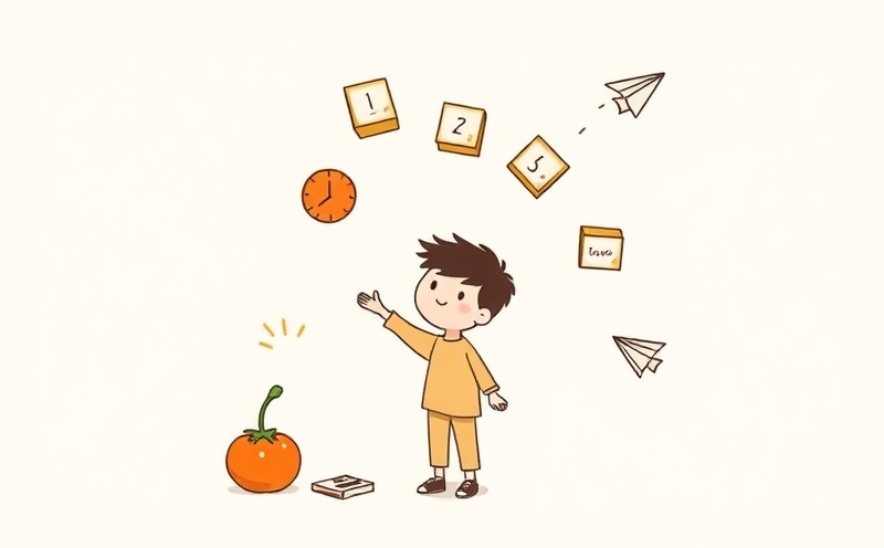 Student skillfully managing floating time blocks and transforming notes into paper airplanes, showing active ADHD-friendly study techniques